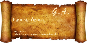Gyürky Ágnes névjegykártya